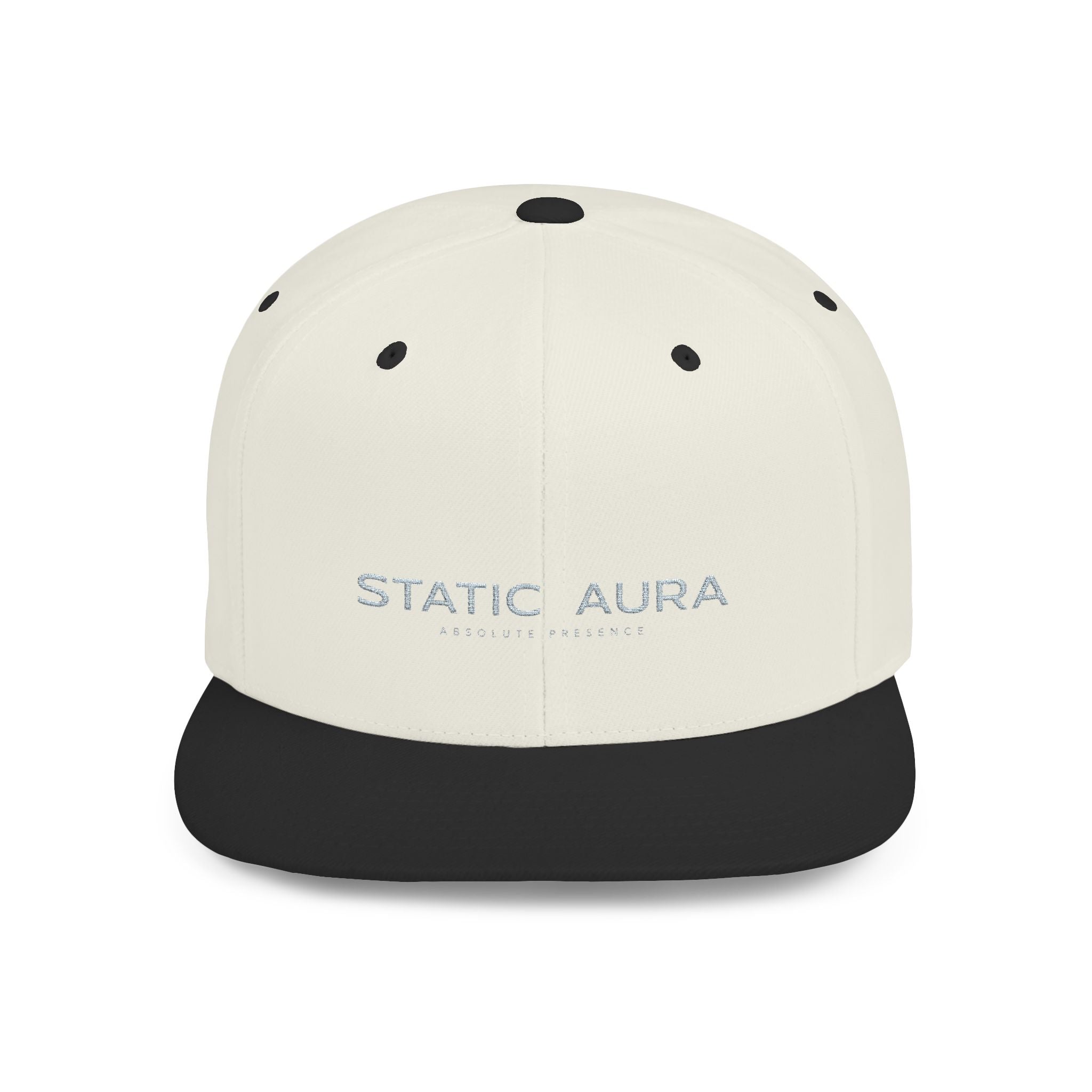 Snapback Hat — 'Static Aura' Minimal Logo Flat Bill Cap