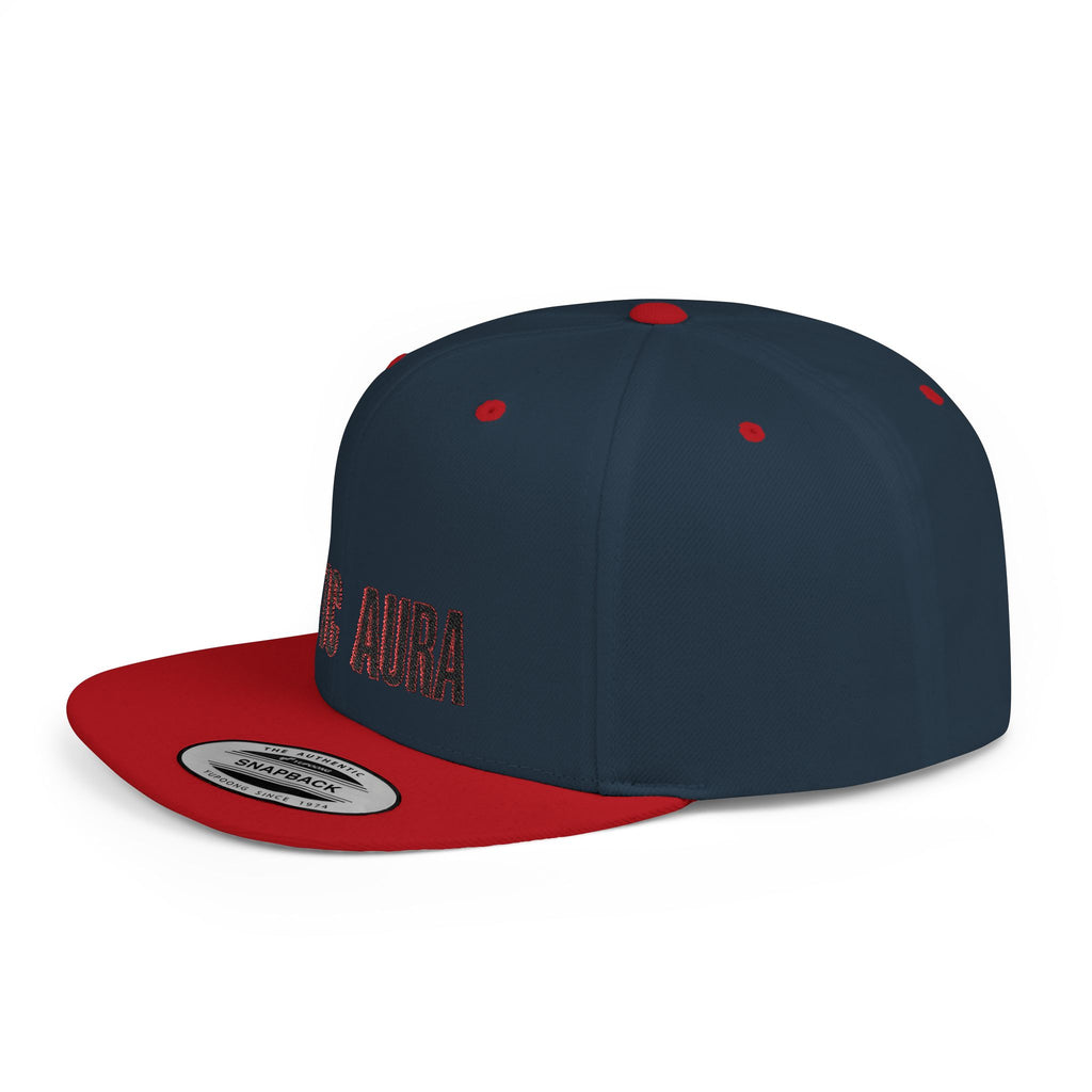 Flat Bill Snapback Hat — 'Static Aura' Embroidered Streetwear Snapback Hat