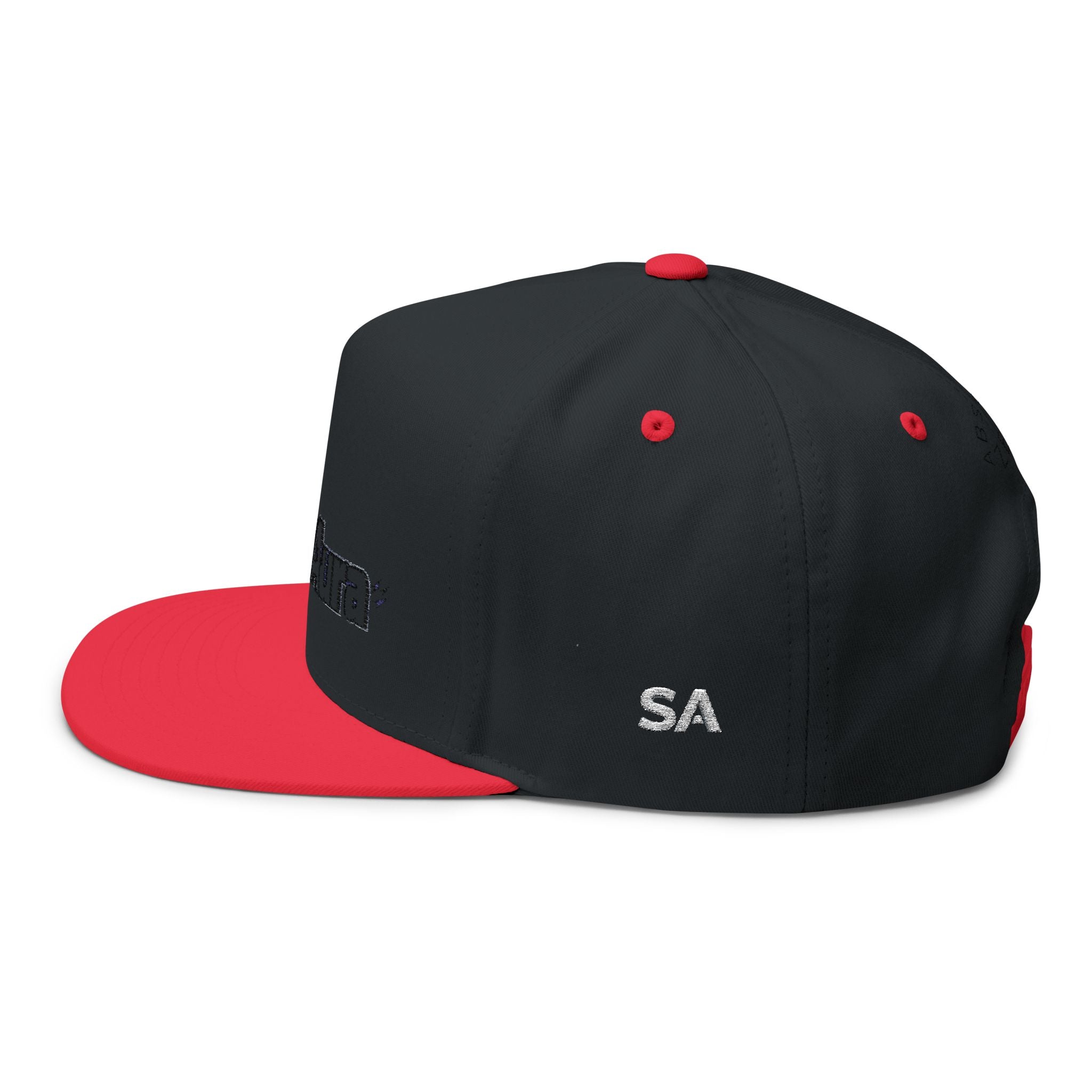 Embroidered Flat Bill Cap — "Static Aura" Logo Snapback