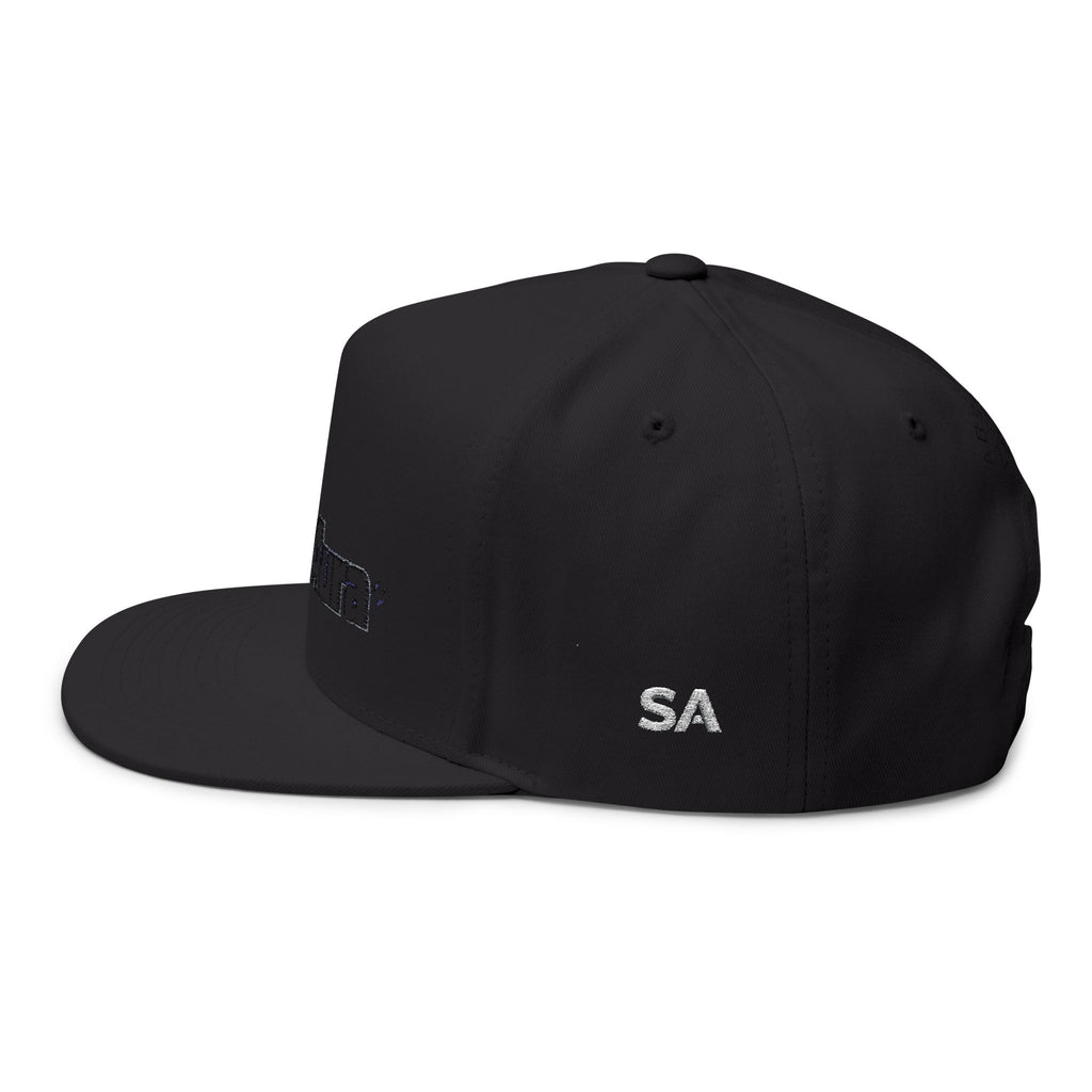 Embroidered Flat Bill Cap — "Static Aura" Logo Snapback
