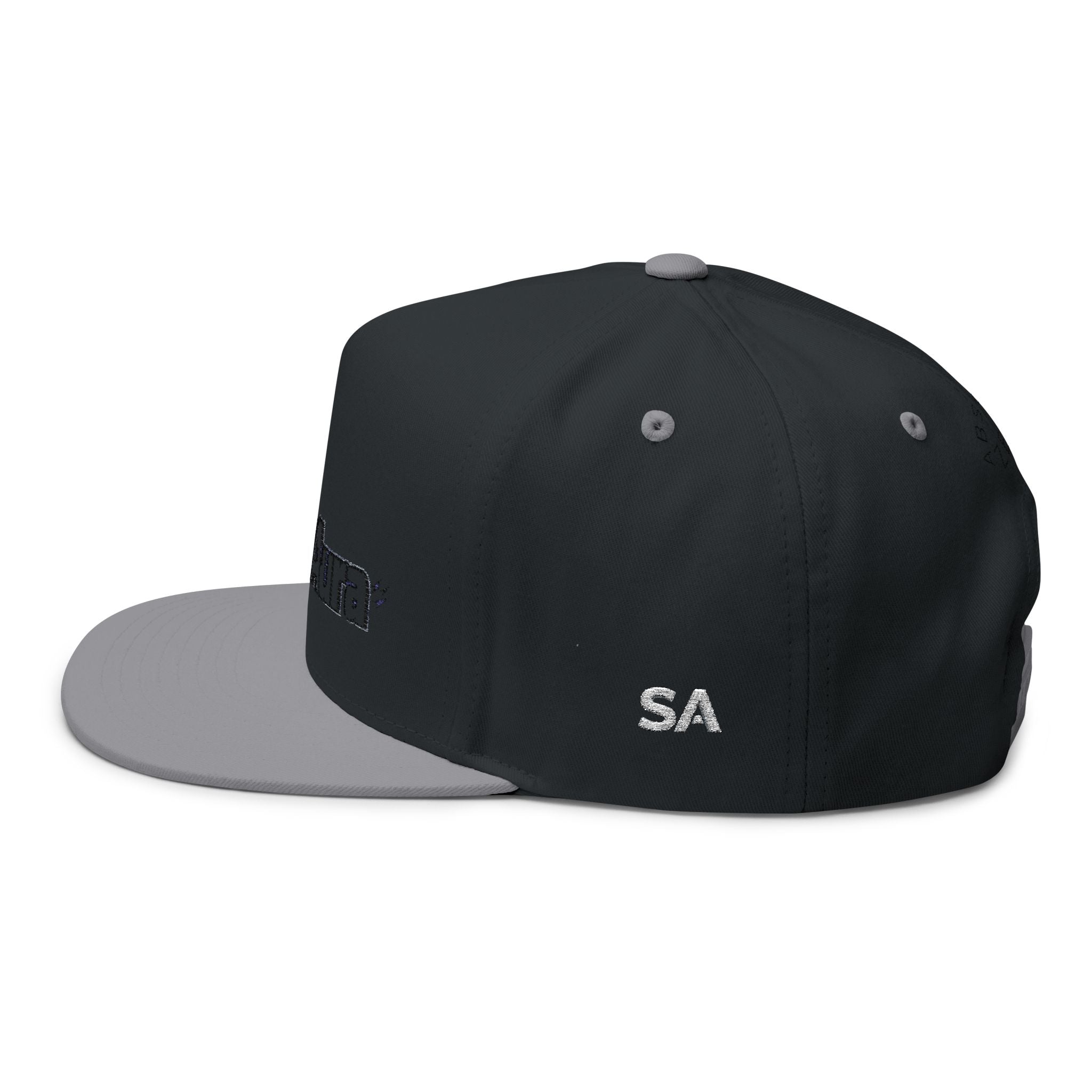 Embroidered Flat Bill Cap — "Static Aura" Logo Snapback