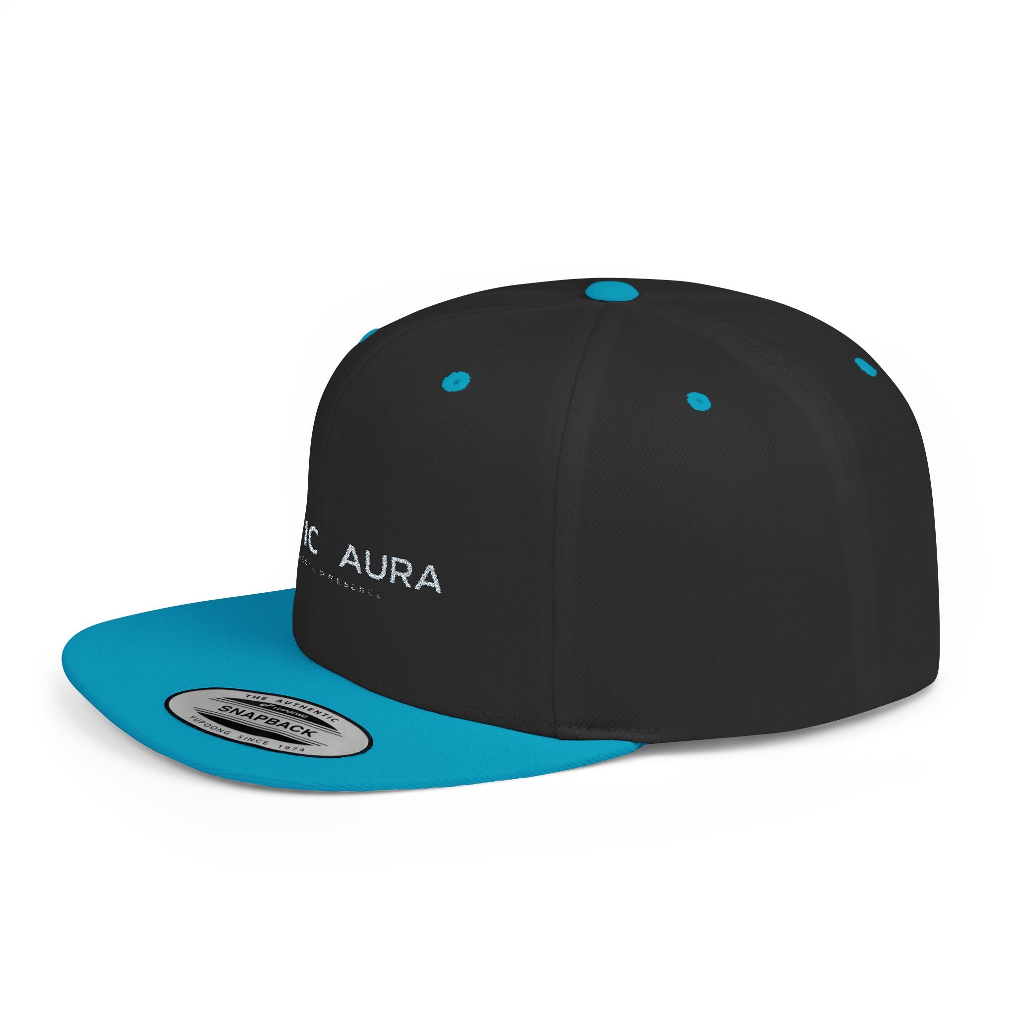 Snapback Hat — 'Static Aura' Minimal Logo Flat Bill Cap