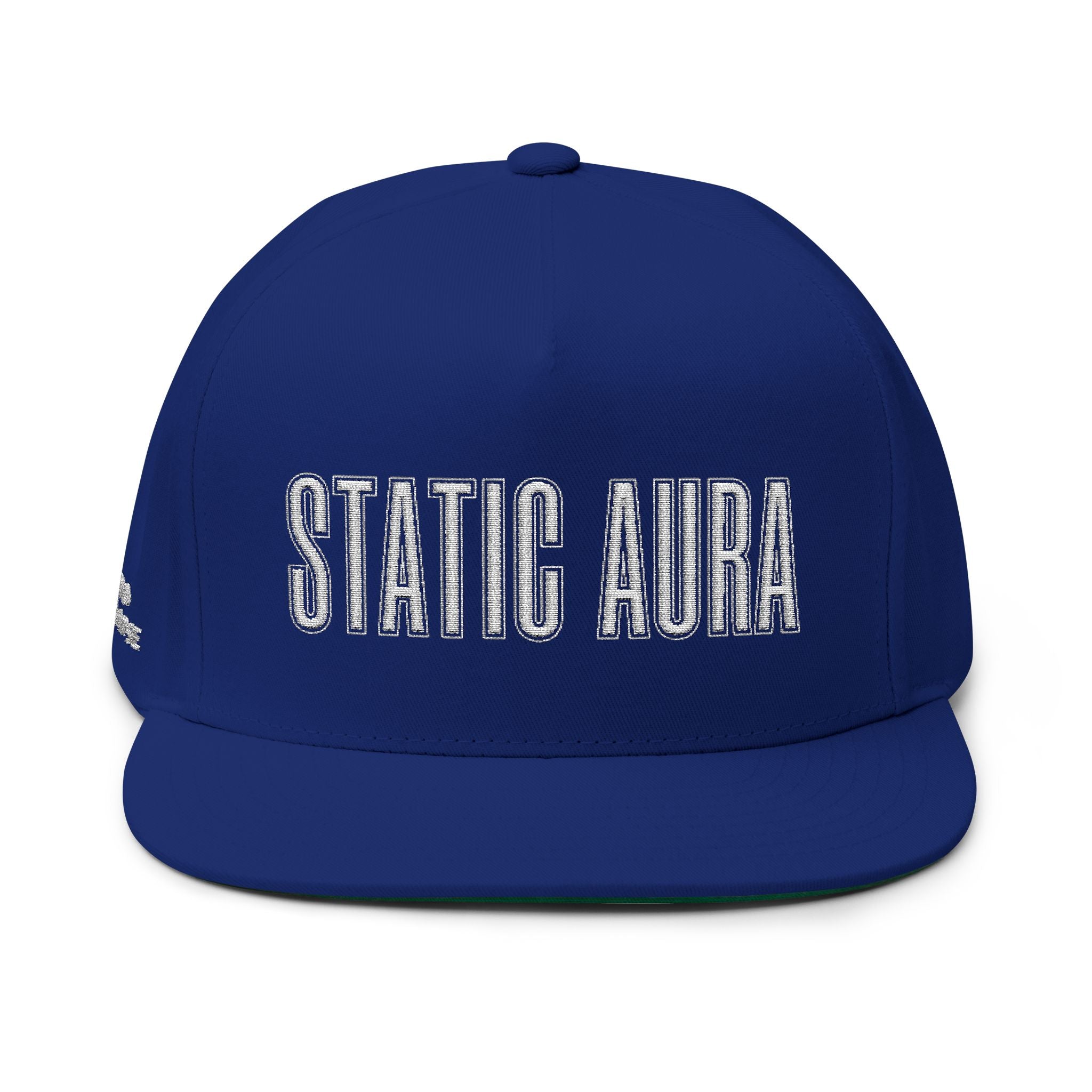 Static Aura Embroidered Flat Bill Cap