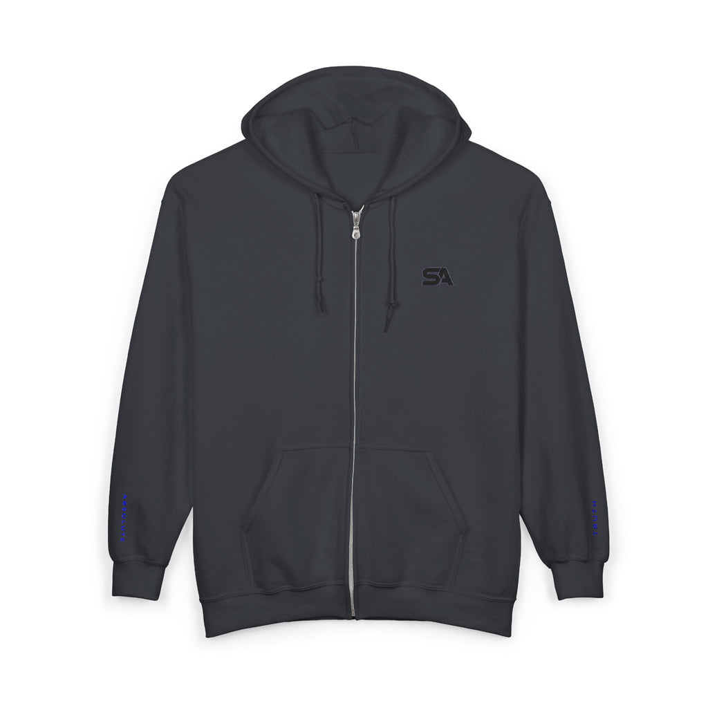 Static Aura Minimal Full-Zip Hoodie