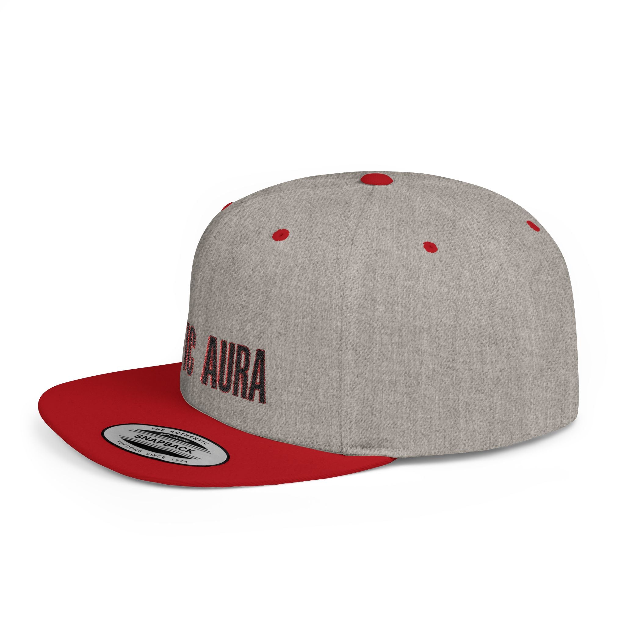 Flat Bill Snapback Hat — 'Static Aura' Embroidered Streetwear Snapback Hat