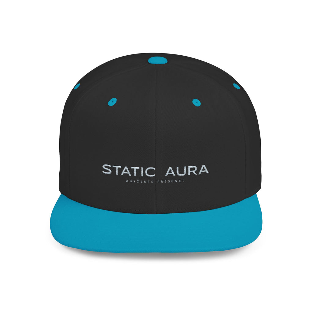 Snapback Hat — 'Static Aura' Minimal Logo Flat Bill Cap