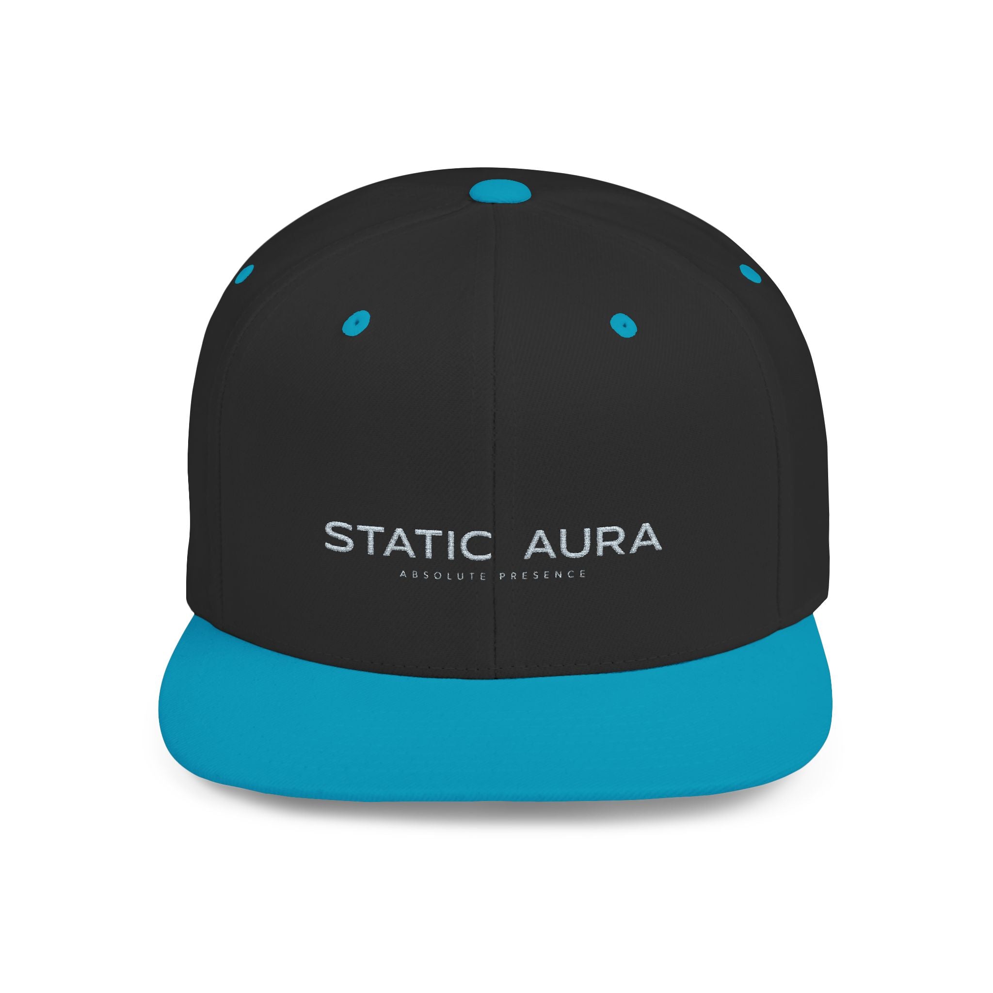 Snapback Hat — 'Static Aura' Minimal Logo Flat Bill Cap