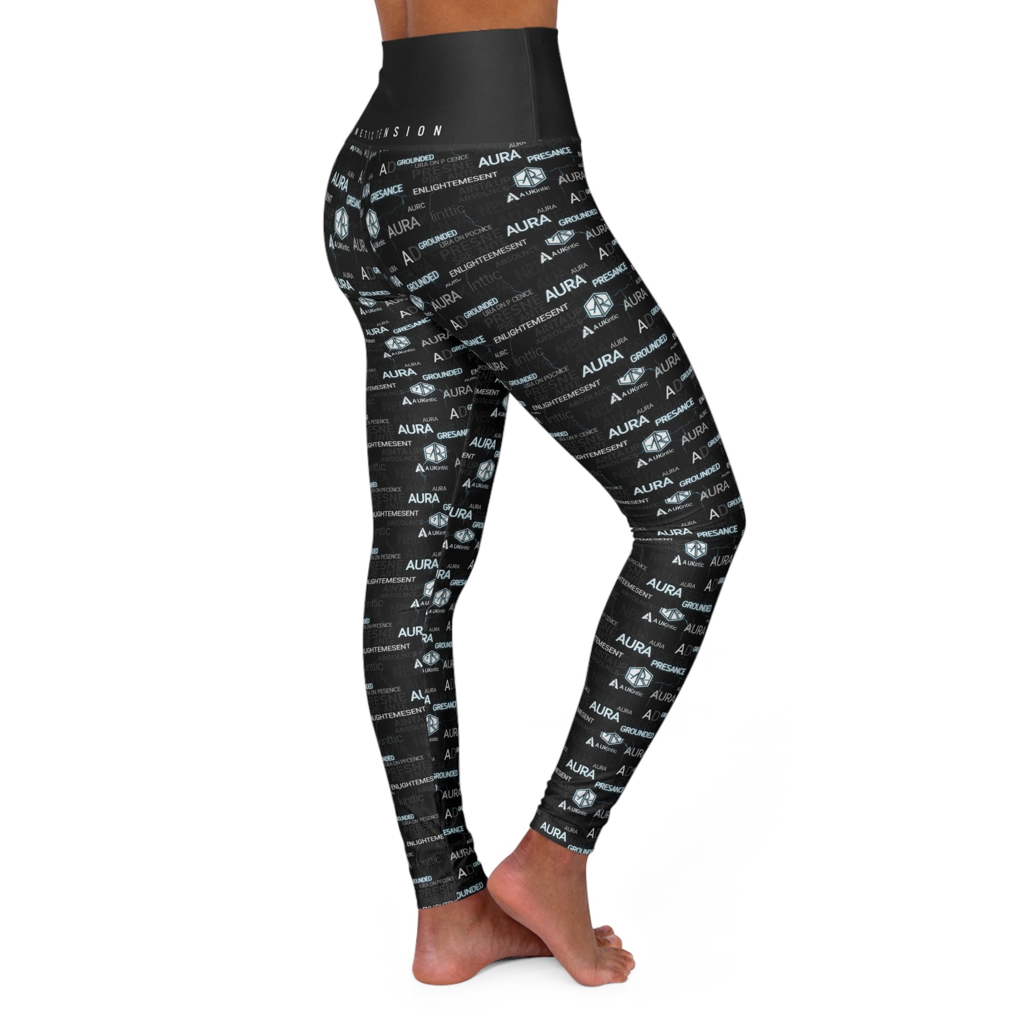 STATIC AURA | Kinetic Tension Charcoal High-Waist Leggings