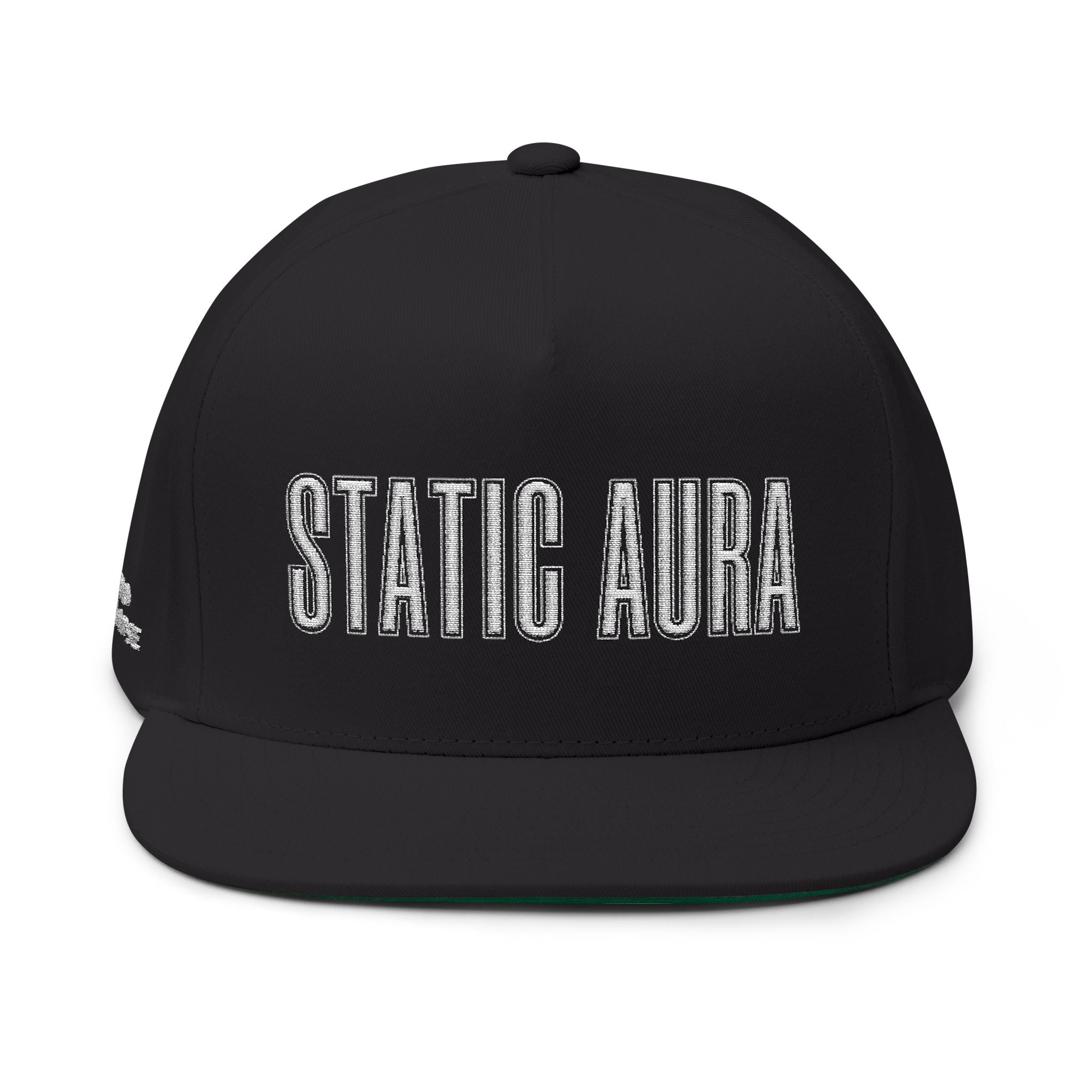 Static Aura Embroidered Flat Bill Cap