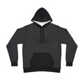 Black hoodie with brand logo on a white background