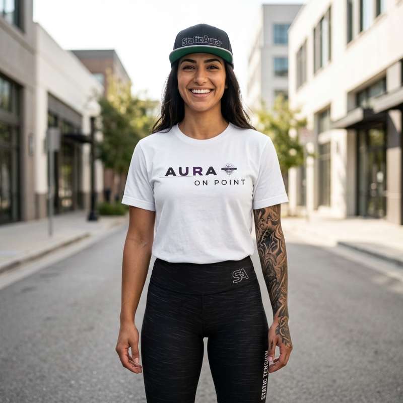 Static Aura: ON — Phase 1 Women's Monogram Tee