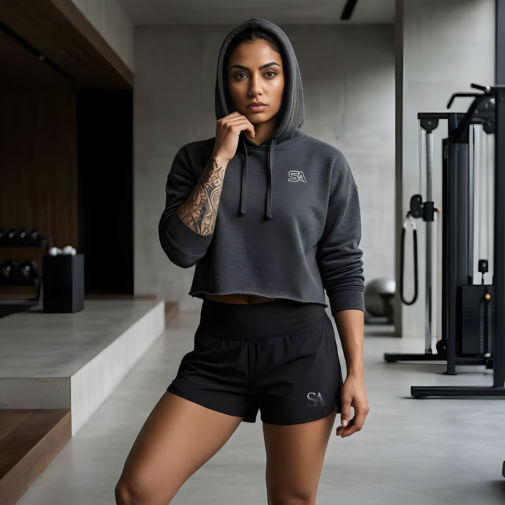 STATIC AURA | WIT Cropped Fleece Hoodie