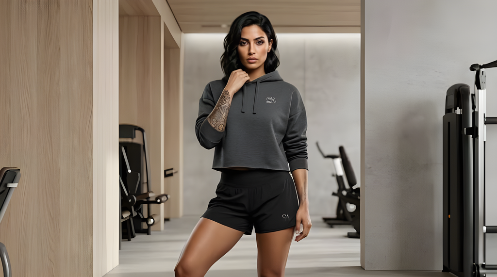 STATIC AURA | WIT Cropped Fleece Hoodie