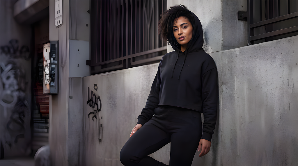 Cosmic Angel Minimal Cropped Hoodie
