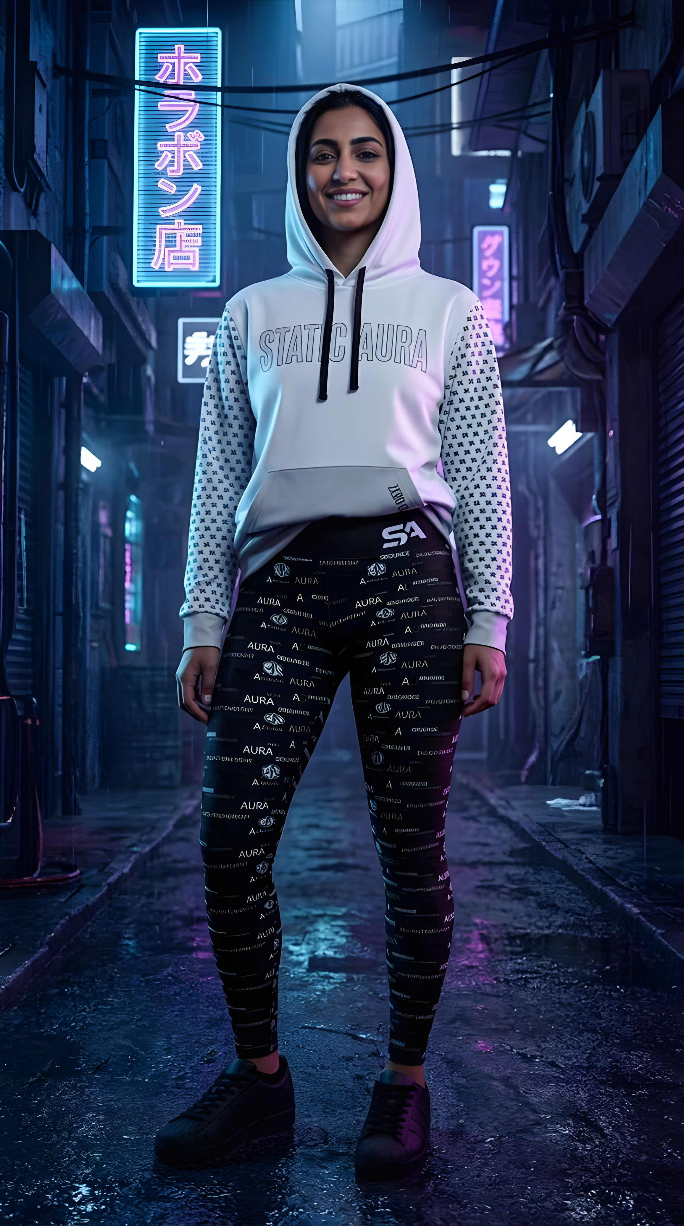 STATIC AURA | Kinetic Tension Charcoal High-Waist Leggings